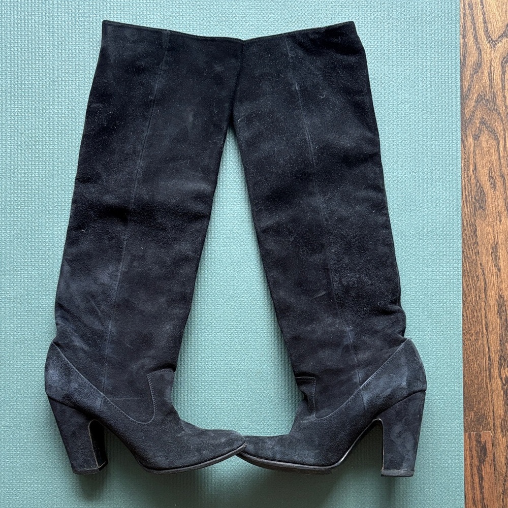 Ulla Johnson Sloan Black Suede Knee-High Boots 37